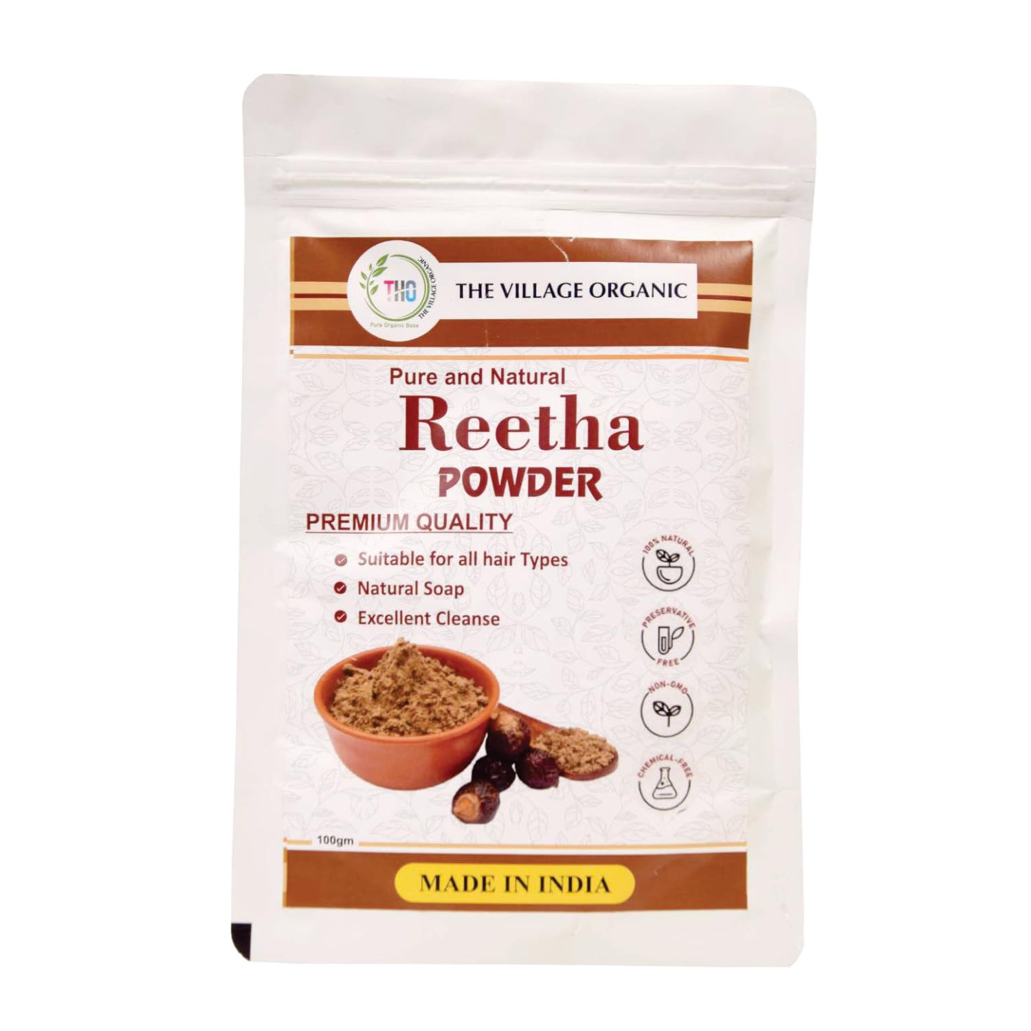 The Village Organic Herbal Powder Combo Pack for Hair & Skin Care - 5 Ayurvedic Herbs - size and scale (24)