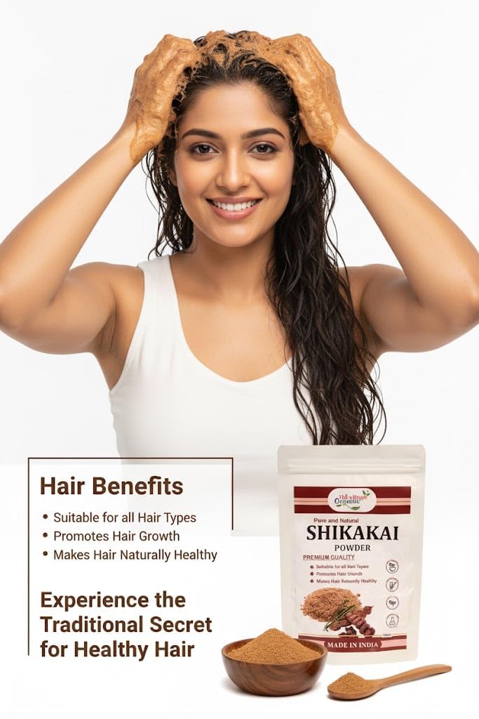 The Village Organic Herbal Powder Combo Pack for Hair & Skin Care - 5 Ayurvedic Herbs - label detail