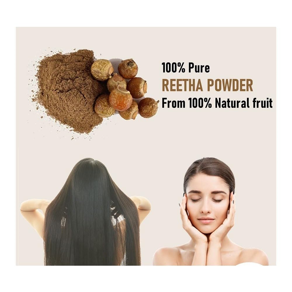 The Village Organic Herbal Powder Combo Pack for Hair & Skin Care - 5 Ayurvedic Herbs - close-up detail