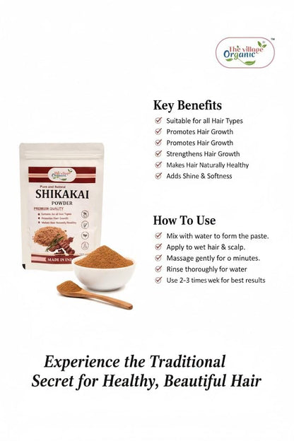 The Village Organic Herbal Powder Combo Pack for Hair & Skin Care - 5 Ayurvedic Herbs - in use