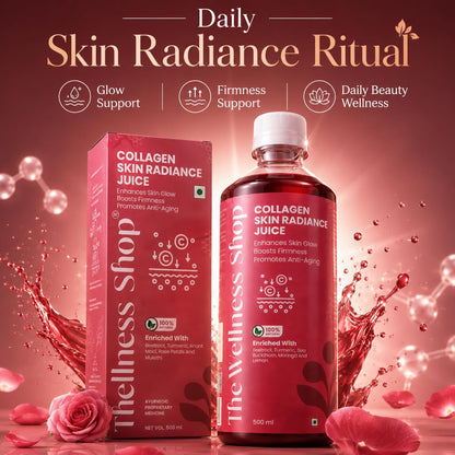 The Wellness Shop Collagen Juice with Biotin, Hyaluronic Acid & Vitamin C, 500ml Liquid Supplement - label detail