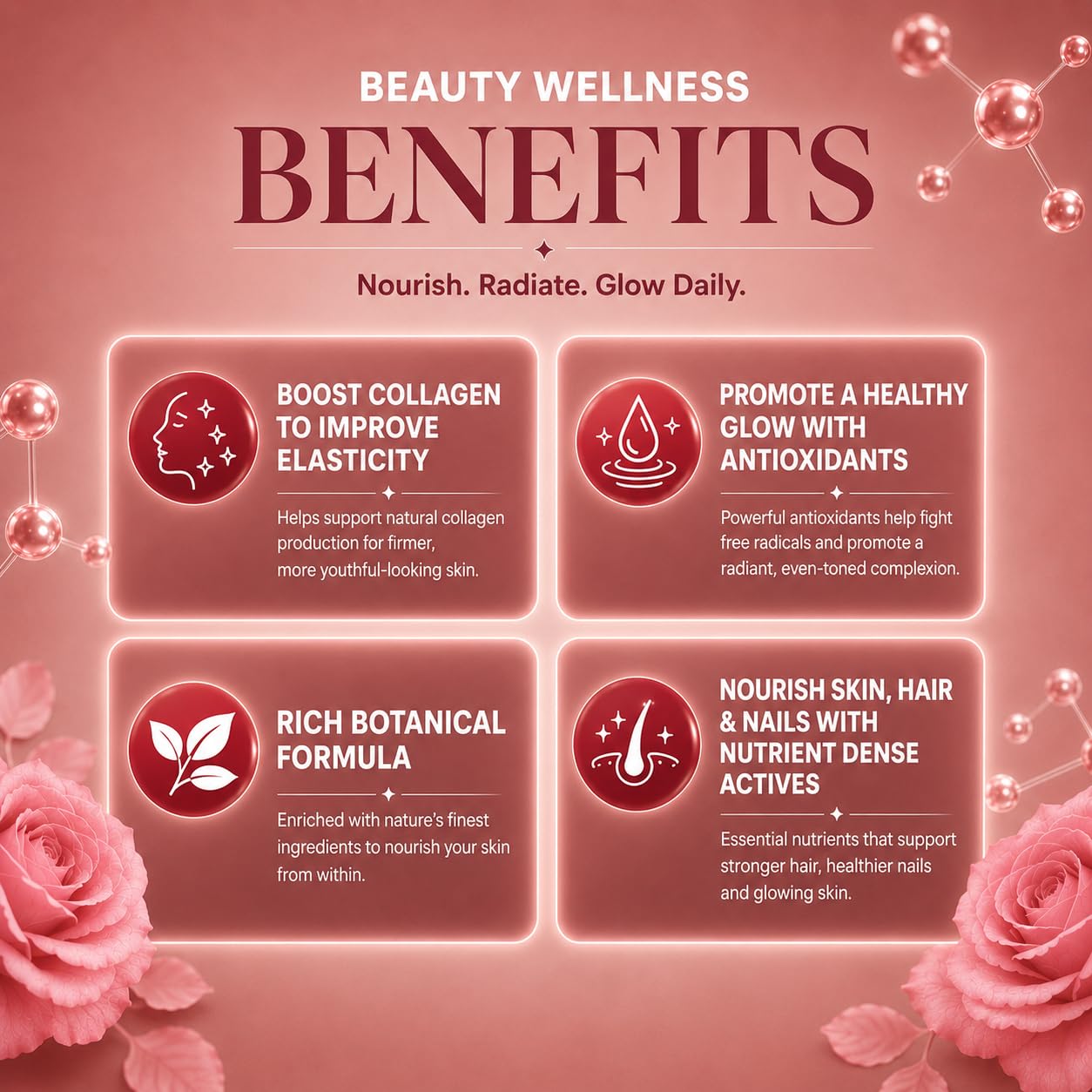 The Wellness Shop Collagen Skin Radiance Juice, 500ml, Herbal Liquid Supplement with Amla, Sea Buckthorn, Beetroot - front vi