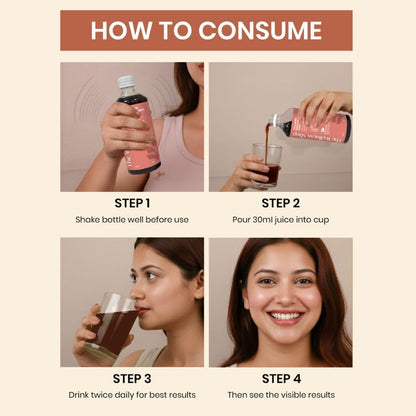 The Wellness Shop Collagen Skin Radiance Juice, 500ml, Sea Buckthorn Moringa, Ayurvedic Herbal Drink, Unisex - front view