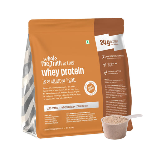 The Whole Truth Whey Protein Powder, 24g Protein Per Scoop, Isolate Concentrate Blend, Third Party Lab Tested, Adult Suppleme
