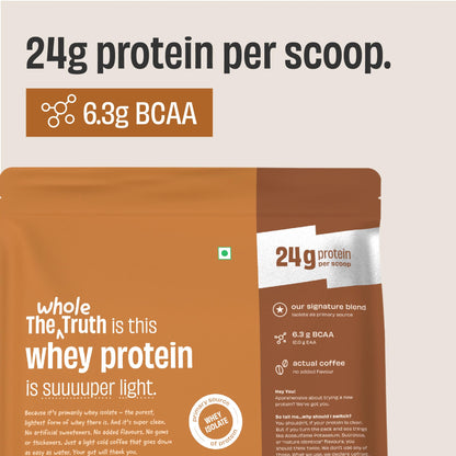 The Whole Truth Whey Protein Powder, 24g Protein Per Scoop, Isolate Concentrate Blend, Third Party Lab Tested, Adult Suppleme