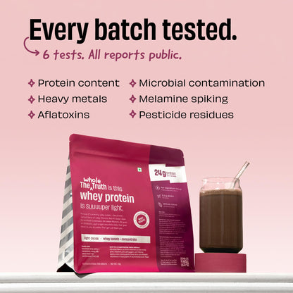 The Whole Truth Whey Protein Powder, 24g Protein Per Scoop, Isolate Concentrate Blend, Third Party Lab Tested, Adult Suppleme