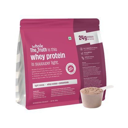 The Whole Truth Whey Protein Powder, 24g Protein Per Scoop, Isolate Concentrate Blend, Third Party Lab Tested, Adult Suppleme