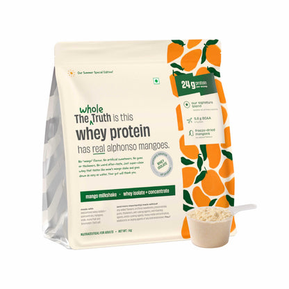 The Whole Truth Whey Protein Powder, 24g Protein Per Scoop, Isolate Concentrate Blend, Third Party Lab Tested, Adult Suppleme