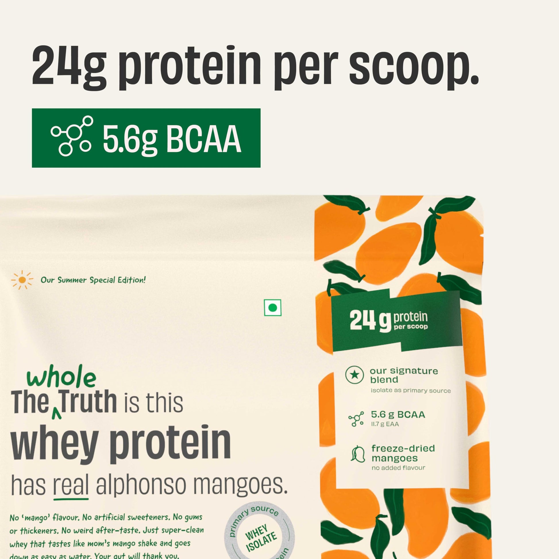The Whole Truth Whey Protein Powder, 24g Protein Per Scoop, Isolate Concentrate Blend, Third Party Lab Tested, Adult Suppleme