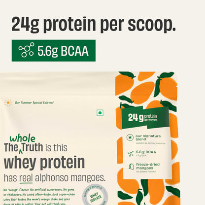 The Whole Truth Whey Protein Powder, 24g Protein Per Scoop, Isolate Concentrate Blend, Third Party Lab Tested, Adult Suppleme