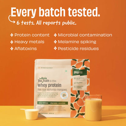 The Whole Truth Whey Protein Powder, 24g Protein Per Scoop, Isolate Concentrate Blend, Third Party Lab Tested, Adult Suppleme