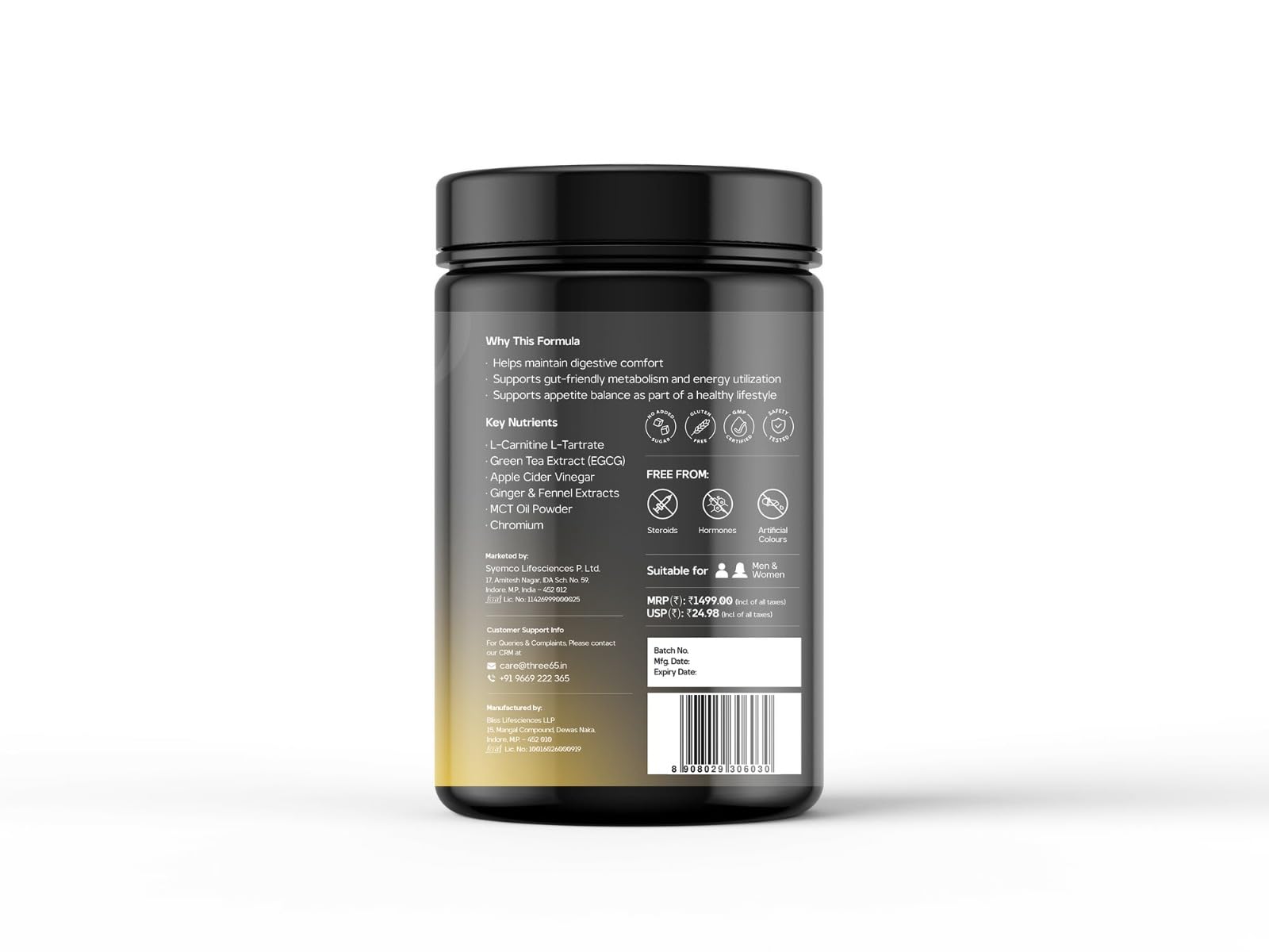 Three65 Weight Balance Herbal Formula Nutritional Supplement, 60-Day Supply - front view