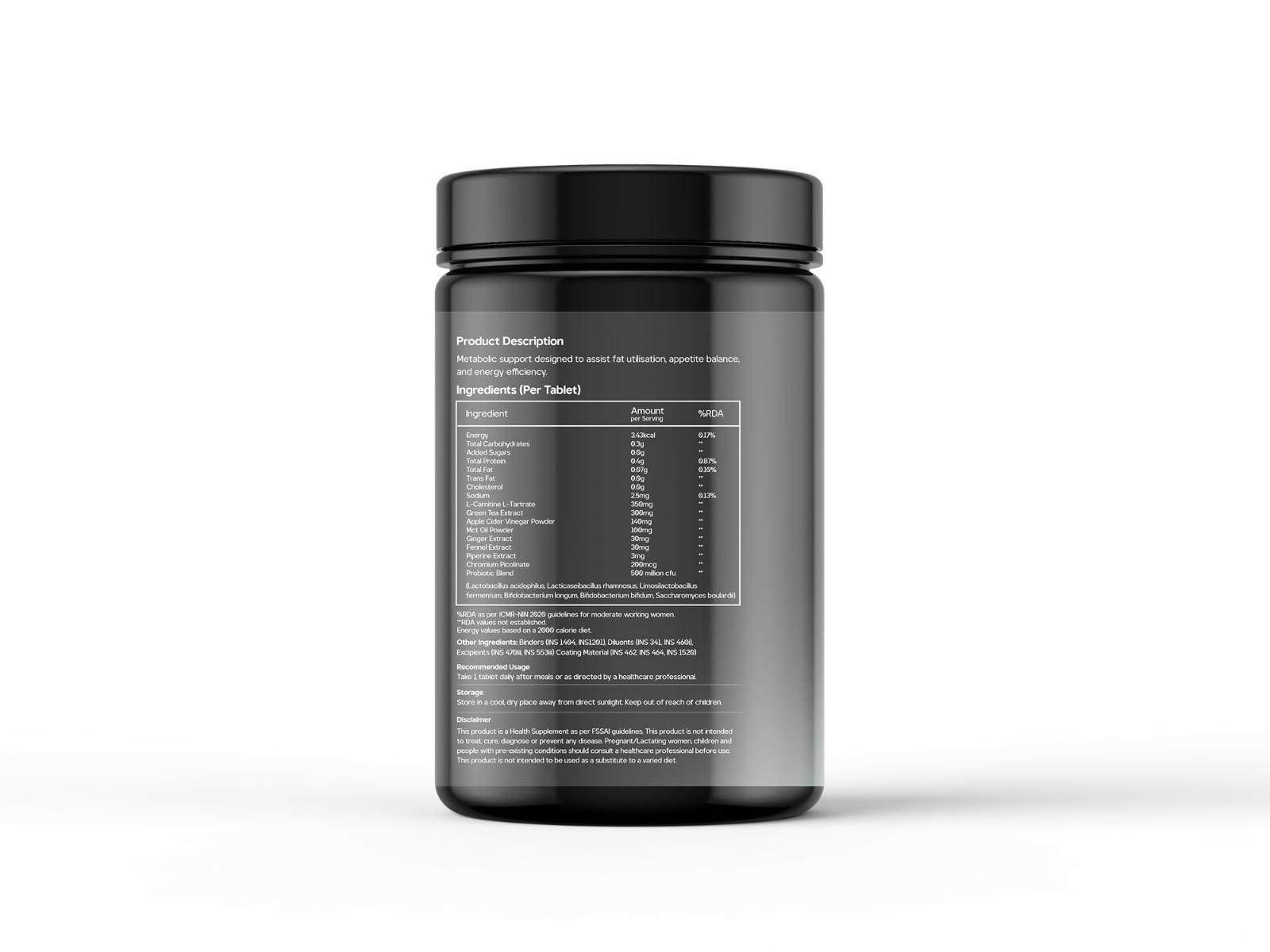 Three65 Weight Balance Herbal Formula Nutritional Supplement, 60-Day Supply - back view
