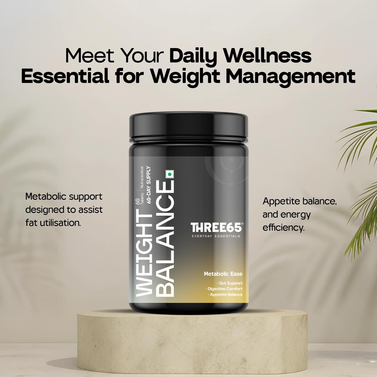 Three65 Weight Balance Herbal Formula Nutritional Supplement, 60-Day Supply - packaging