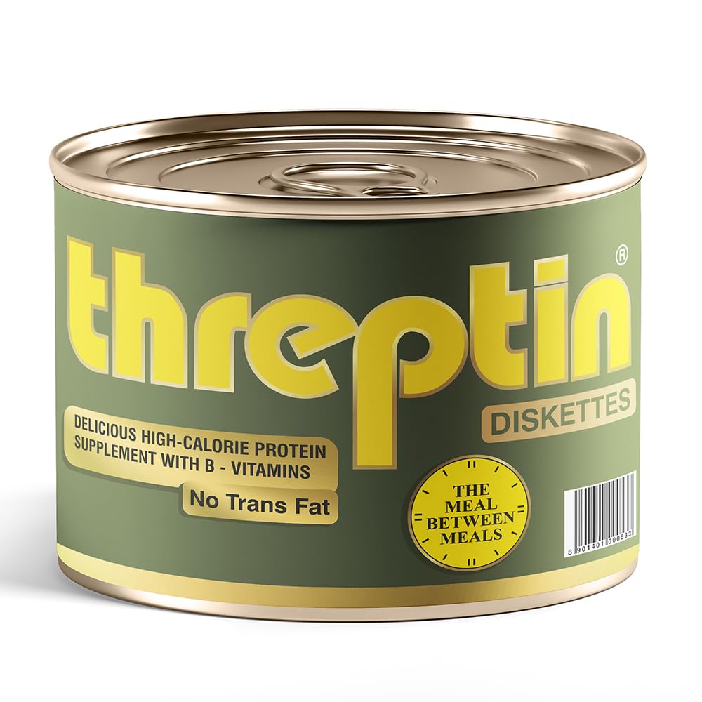 THREPTIN Protein Diskettes, Vanilla Flavor, 275g (Pack of 1), High-Protein Snack