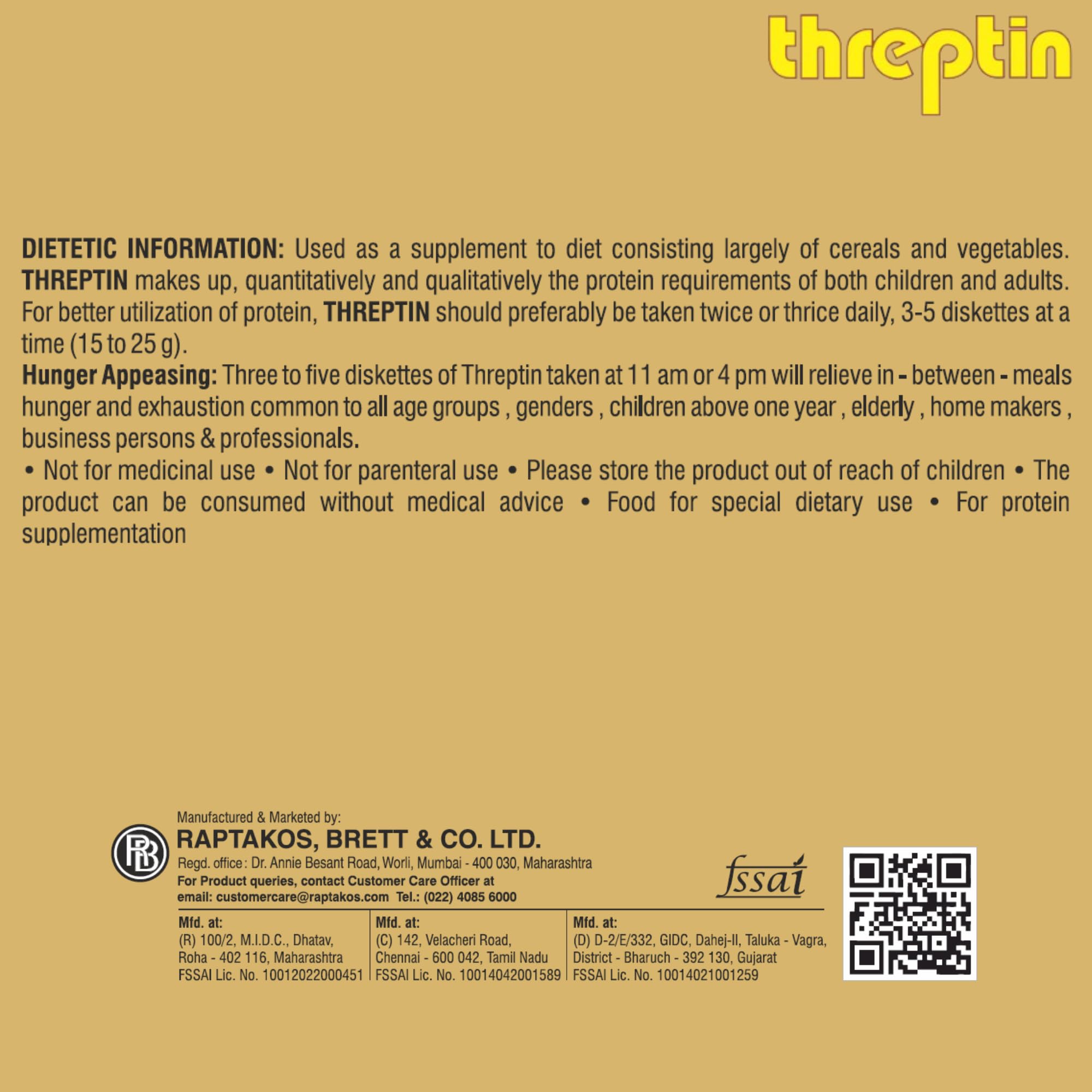 THREPTIN Protein Diskettes, Vanilla Flavor, 275g (Pack of 1), High-Protein Snack - in use