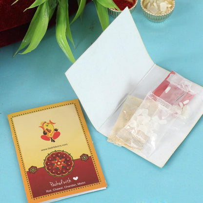 TIED RIBBONS Rakhi For Brother With Chocolate Gifts - Set Of 2 Rakhi With Cadbury Chocolates Hershey's Kisses and Rakshabandh
