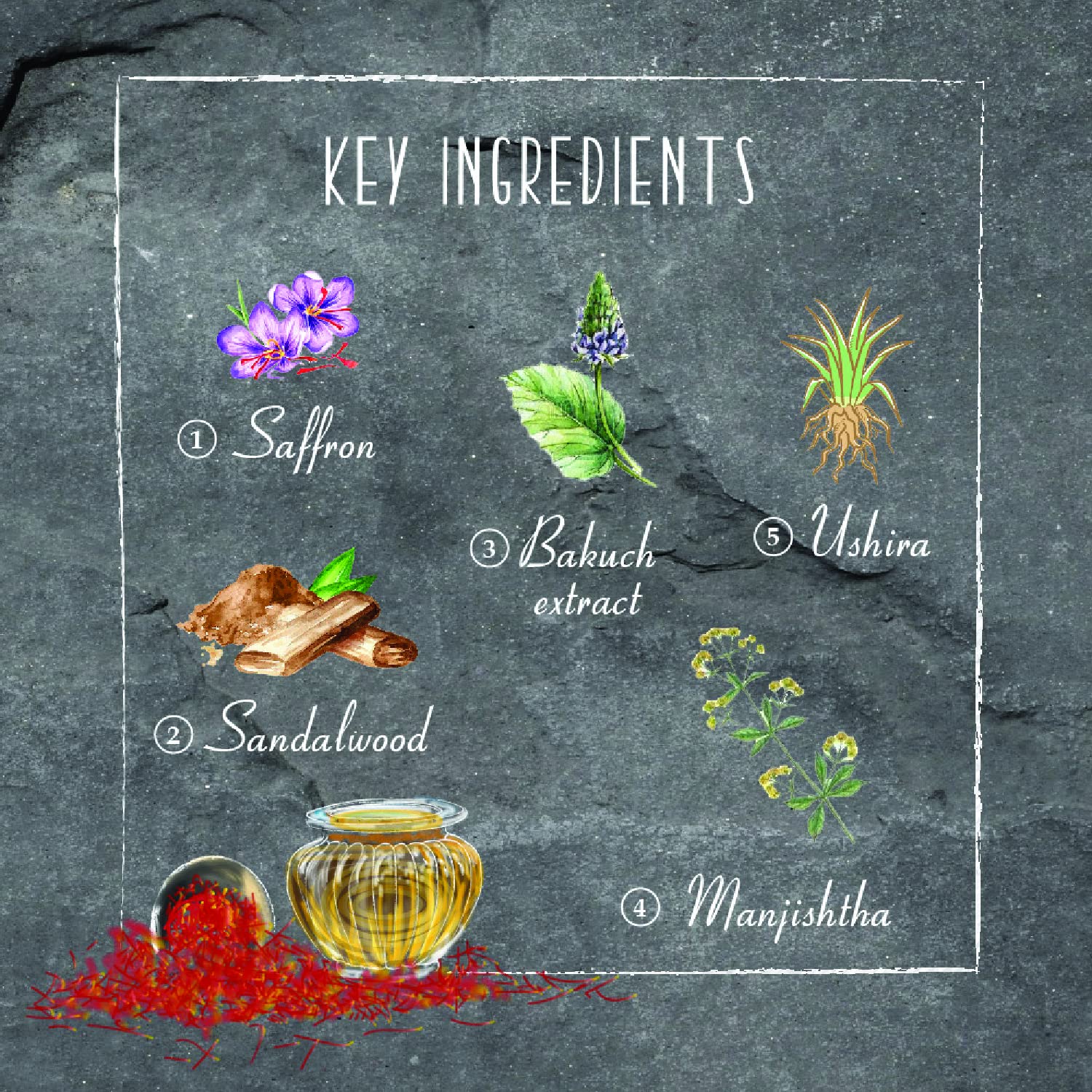 Timeless Beauty Secrets Indus Valley Organic Kumkumadi Oil, 15ml, Herbal Facial Serum - back view