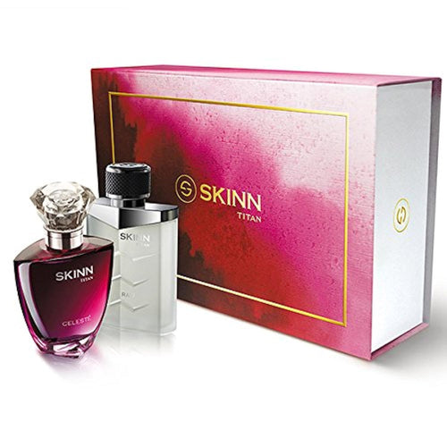 Titan Skinn Citrus Spray Gift Set for Couples, 100ml, Unisex Fragrance Set, Celeste & Raw Scents, Modern Style, French Origin