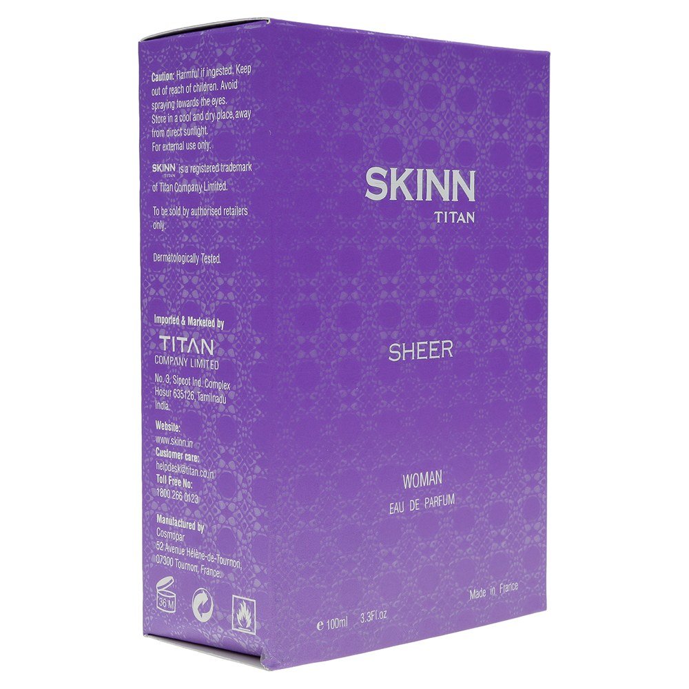 Titan Skinn Sheer Woman Eau de Parfum Perfume, 50ml, Fruity Floral Scent, Women's Fragrance - packaging