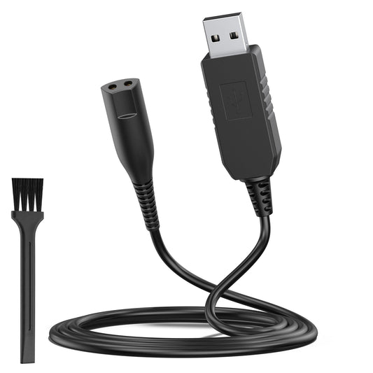 Tobfit 12V Replacement Charger for Braun Shaver, USB Charger Cord for Series 9 7 6 5 3 1, 4.9FT Length