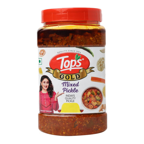 TOPS Gold Mixed Pickle, 900 gm, Vegetarian Traditional Indian Mixed Pickle, 1 Jar