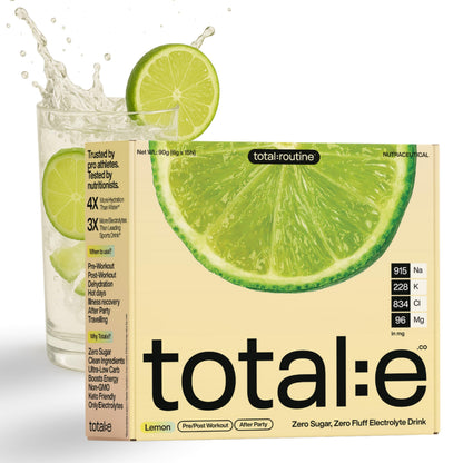 Total E Electrolyte Drink Mix | Zero Sugar Hydration Powder | Keto & Diabetic Friendly Vegan Electrolyte | Post workout Post