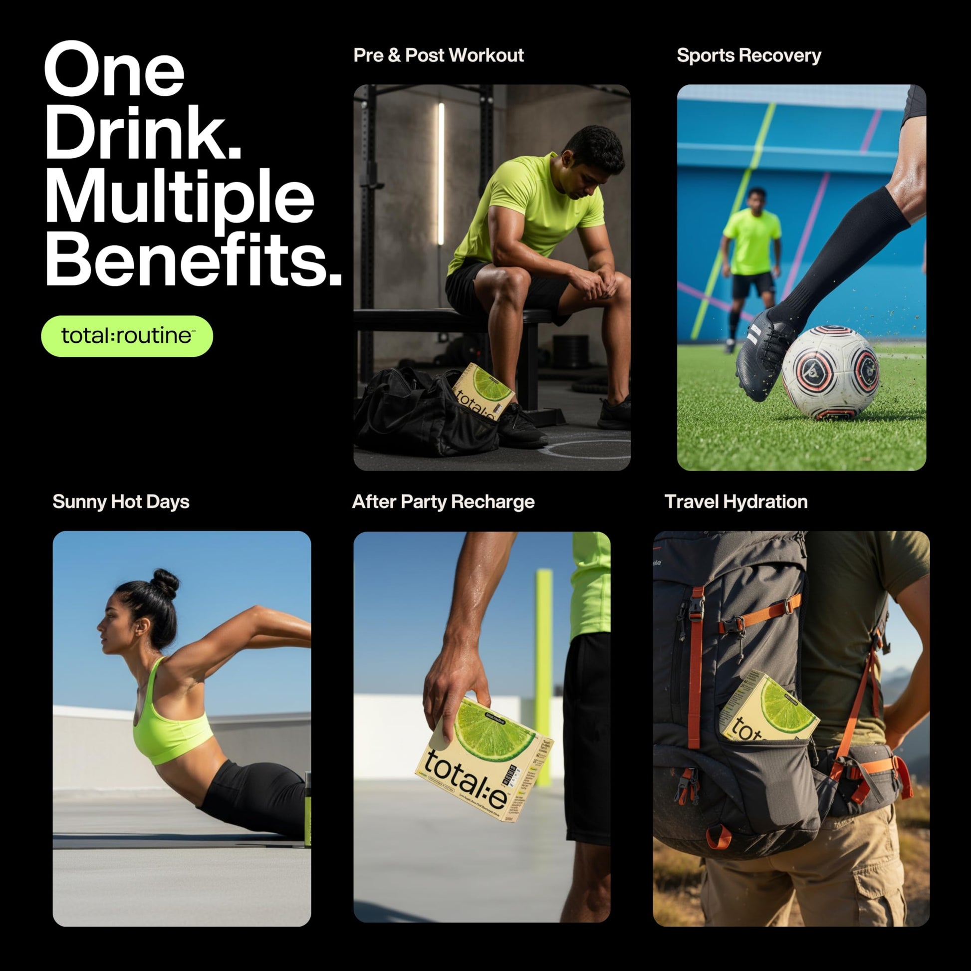 Total E Electrolyte Drink Mix | Zero Sugar Hydration Powder | Keto & Diabetic Friendly Vegan Electrolyte | Post workout Post 