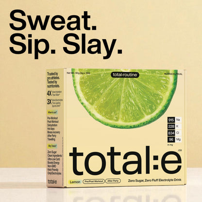 Total E Electrolyte Drink Mix | Zero Sugar Hydration Powder | Keto & Diabetic Friendly Vegan Electrolyte | Post workout Post 