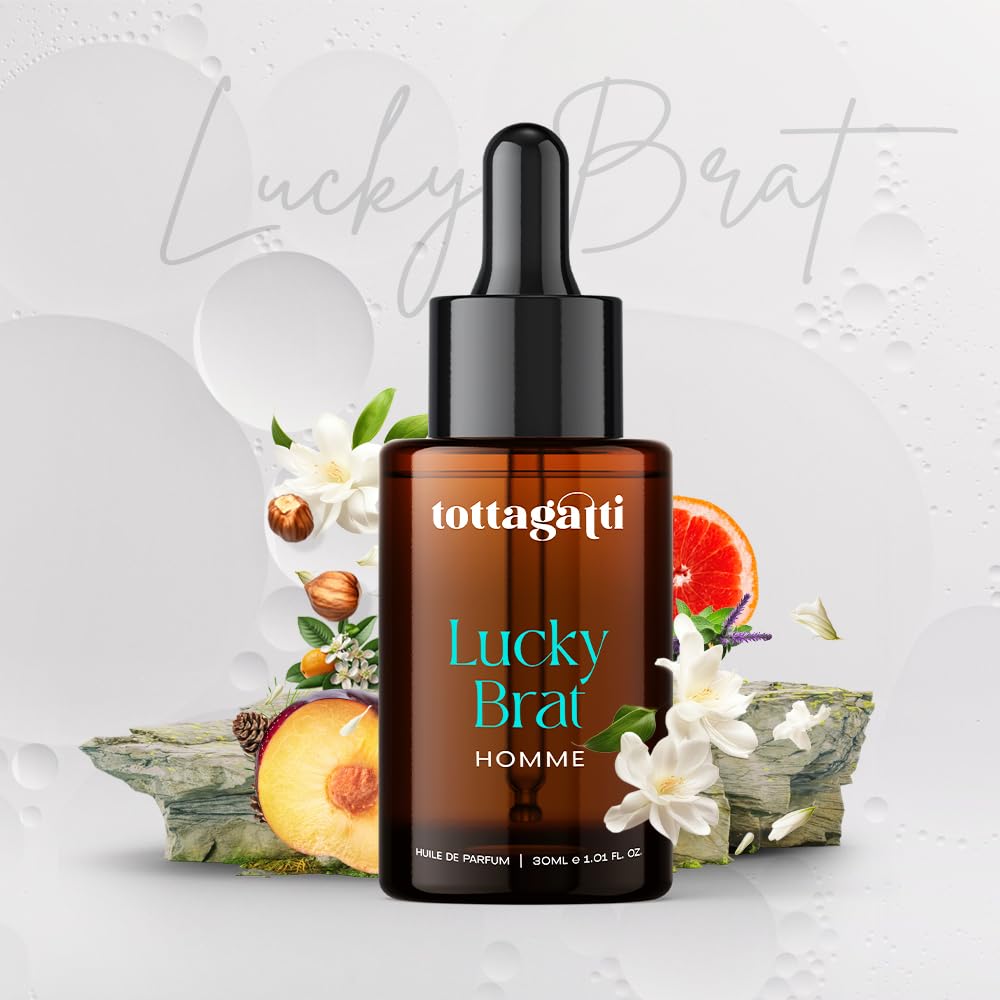 Tottagatti Men's Perfume Oil, 30ml, Alcohol-Free Attar, Plum Amberwood Jasmine, Inspired by 1 Million Lucky - ingredients pan