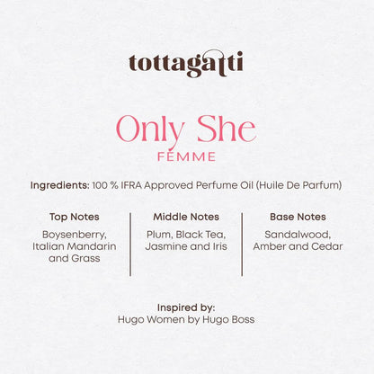 Tottagatti Perfume Oil for Women, 30ml, Alcohol-Free, IFRA Certified, Fruity Woody Fragrance - front view