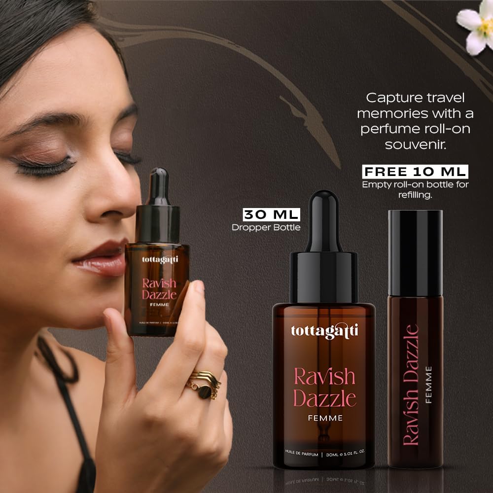Tottagatti Perfume Oil for Women, White Floral Attar, 30 ml - label detail