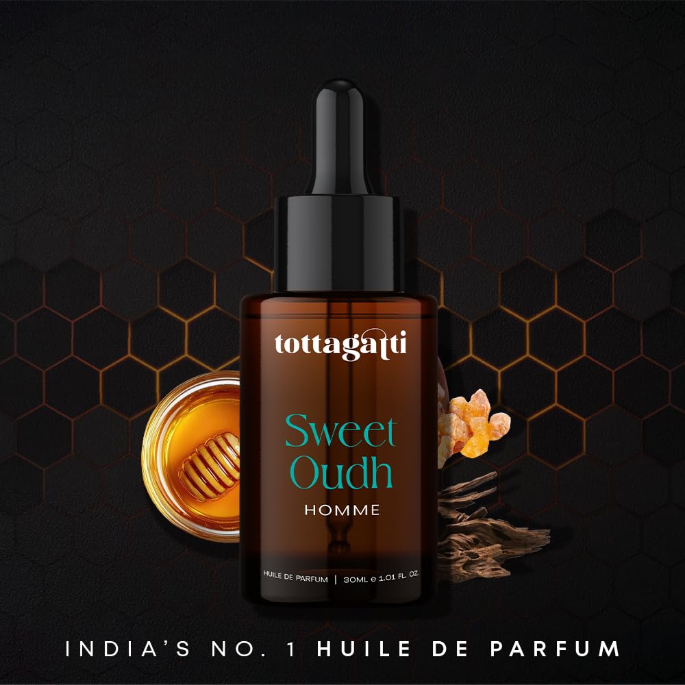 Tottagatti Sweet Oudh Attar for Men - Alcohol-Free Perfume Oil, 30ml - close-up detail
