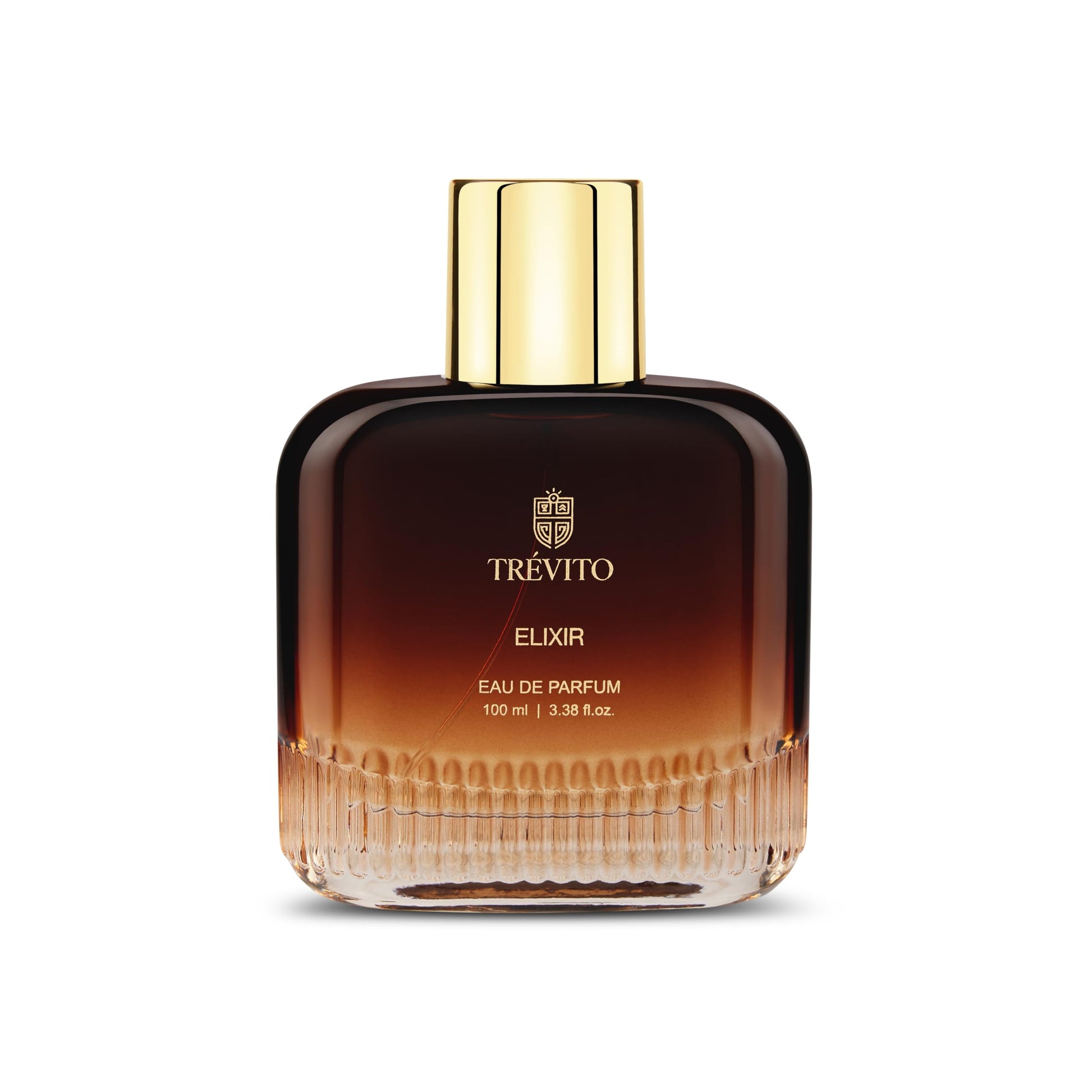 TRÉVITO Ellixir Eau de Parfum for Men, 100ml Spray, Fougere Woody, Brown Gold Bottle, IFRA-Certified - in use