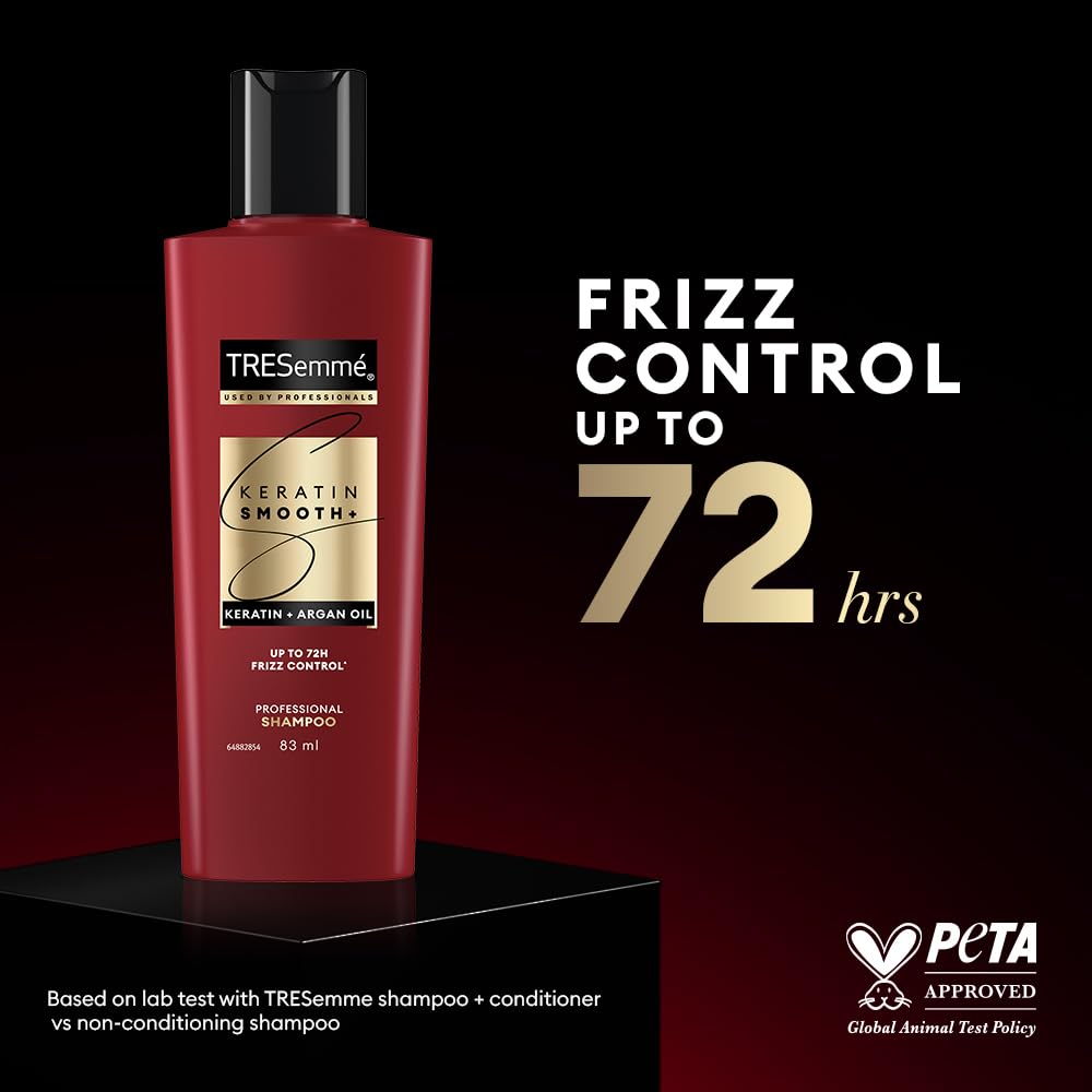 TRESemmé Keratin Smooth+ Shampoo with Keratin Protein and Argan Oil, Paraben Free, for Frizzy Hair - label detail (14)