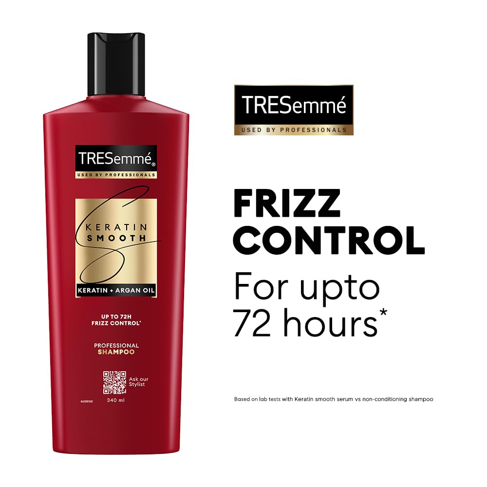 TRESemmé Keratin Smooth+ Shampoo with Keratin Protein and Argan Oil, Paraben Free, for Frizzy Hair - front view (20)