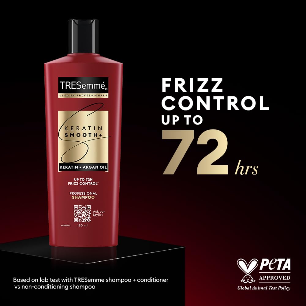 TRESemmé Keratin Smooth+ Shampoo with Keratin Protein and Argan Oil, Paraben Free, for Frizzy Hair - back view (21)
