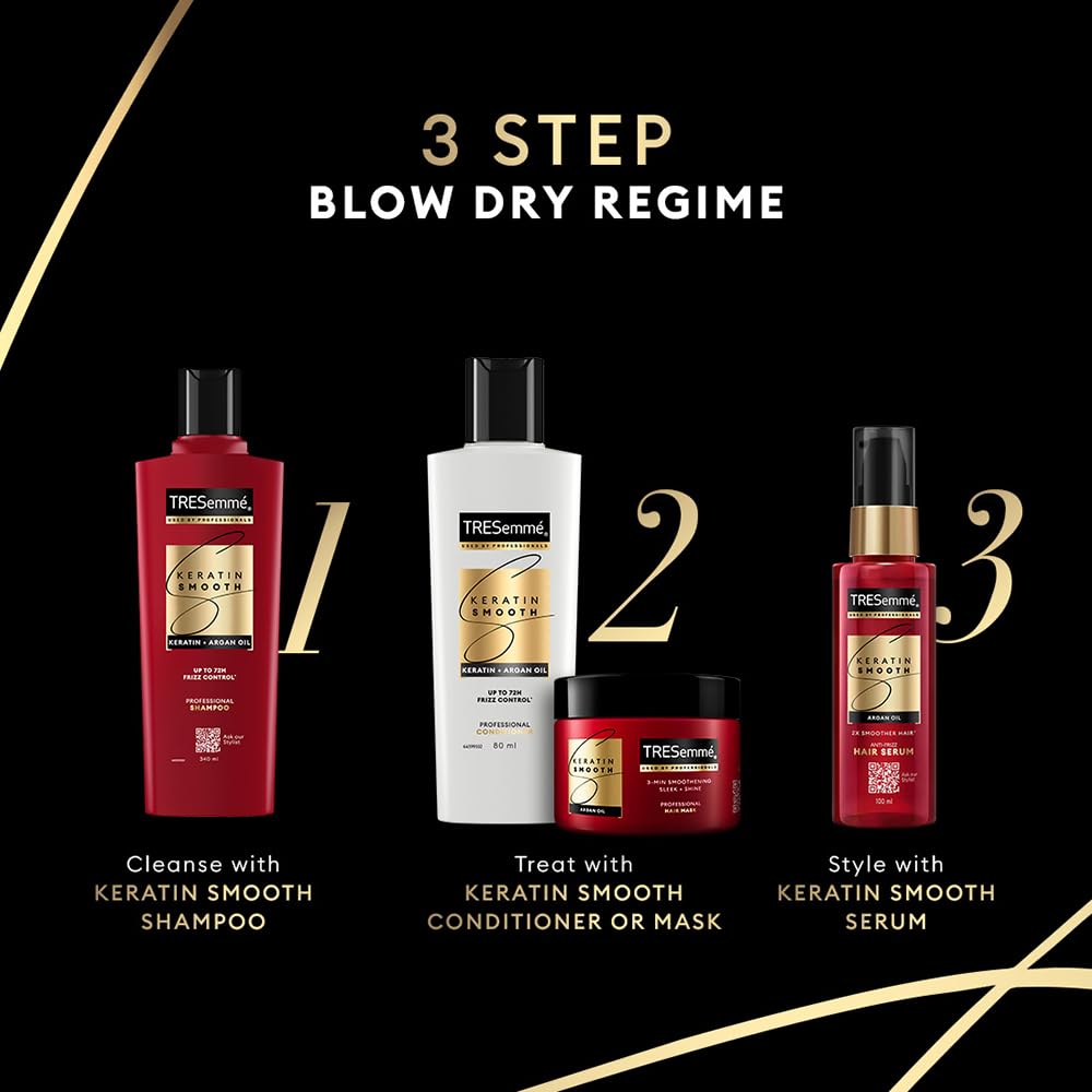 TRESemmé Keratin Smooth+ Shampoo with Keratin Protein and Argan Oil, Paraben Free, for Frizzy Hair - close-up detail