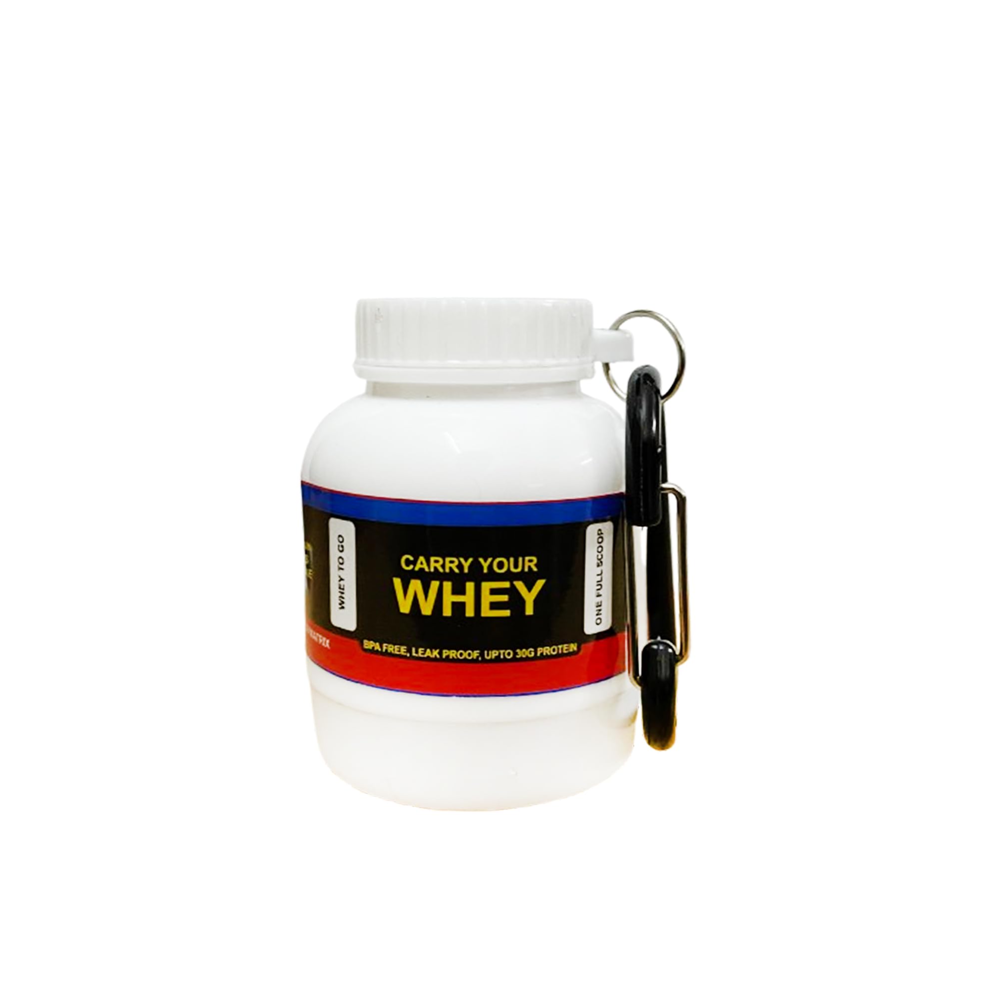 TRUE INDIAN Portable Protein Powder Container, 3-Pack Funnel Bottle, Food-Safe Plastic - in use