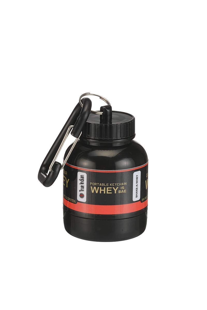 TRUE INDIAN Protein Powder Funnel Keychain, Portable 75cc Supplement Container, BPA-Free Plastic, Gym Workout Fitness Accesso