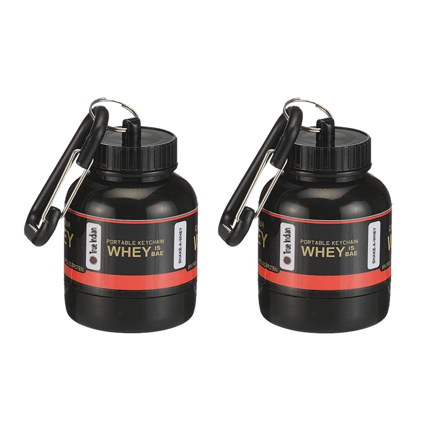 TRUE INDIAN Protein Powder Funnel Keychain, Portable 75cc Supplement Container, BPA-Free Plastic, Gym Workout Fitness Accesso
