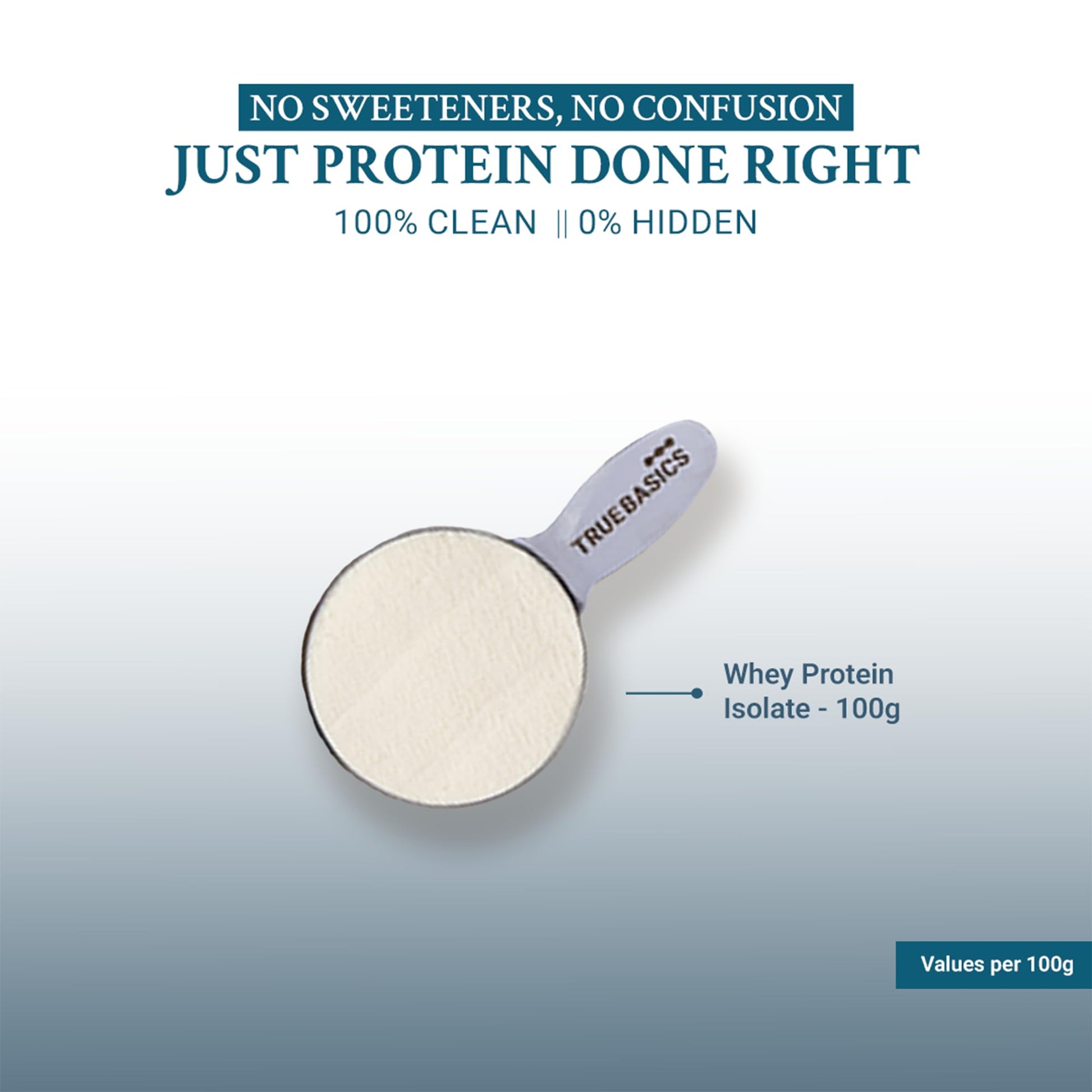 TrueBasics Clean Raw Whey Isolate Protein Powder, Unflavoured, 1kg, HAP Safe Certified - back view