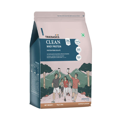 TrueBasics Clean Whey 100% Protein Isolate Powder, Whey Protein Supplement, HAP Safe Certified, with Steel Scoop (19)
