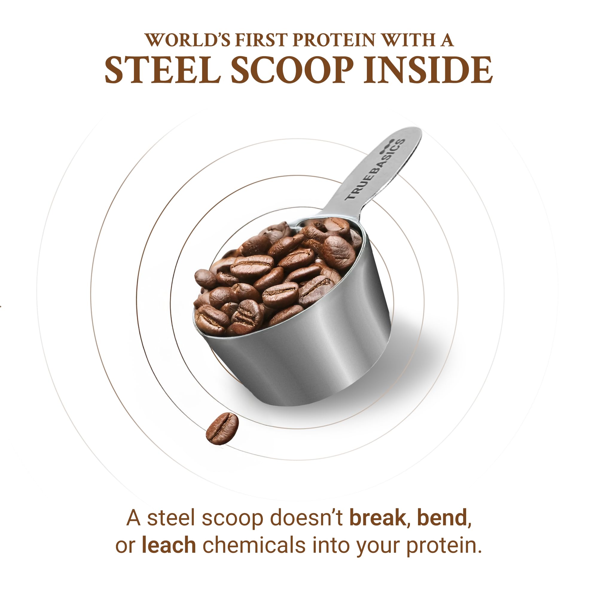 TrueBasics Clean Whey 100% Protein Isolate Powder, Whey Protein Supplement, HAP Safe Certified, with Steel Scoop - label deta