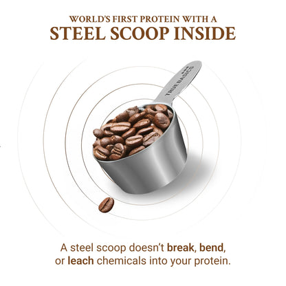 TrueBasics Clean Whey 100% Protein Isolate Powder, Whey Protein Supplement, HAP Safe Certified, with Steel Scoop - label deta
