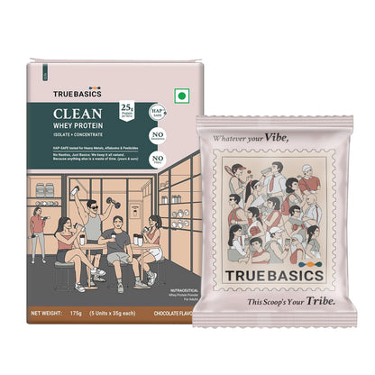 TrueBasics Clean Whey Protein Powder Blend, HAP Safe Certified, Whey Isolate & Concentrate, Adult (10)
