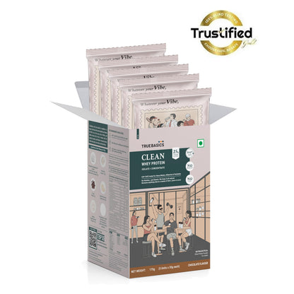 TrueBasics Clean Whey Protein Powder Blend, HAP Safe Certified, Whey Isolate & Concentrate, Adult - front view (11)