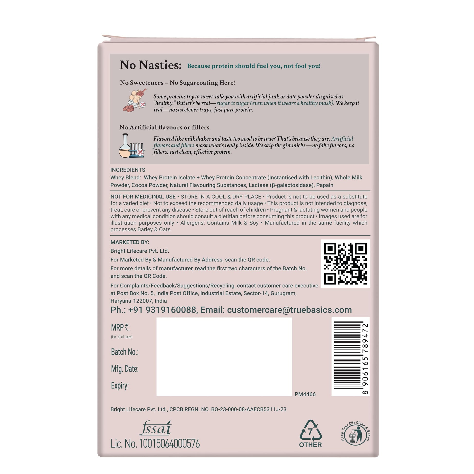 TrueBasics Clean Whey Protein Powder Blend, HAP Safe Certified, Whey Isolate & Concentrate, Adult - close-up detail (16)