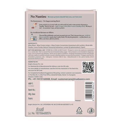 TrueBasics Clean Whey Protein Powder Blend, HAP Safe Certified, Whey Isolate & Concentrate, Adult - close-up detail (16)