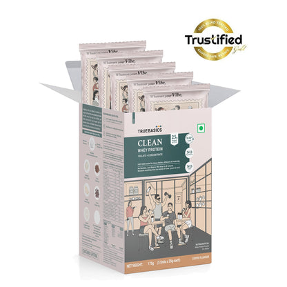 TrueBasics Clean Whey Protein Powder Blend, HAP Safe Certified, Whey Isolate & Concentrate, Adult - front view (25)